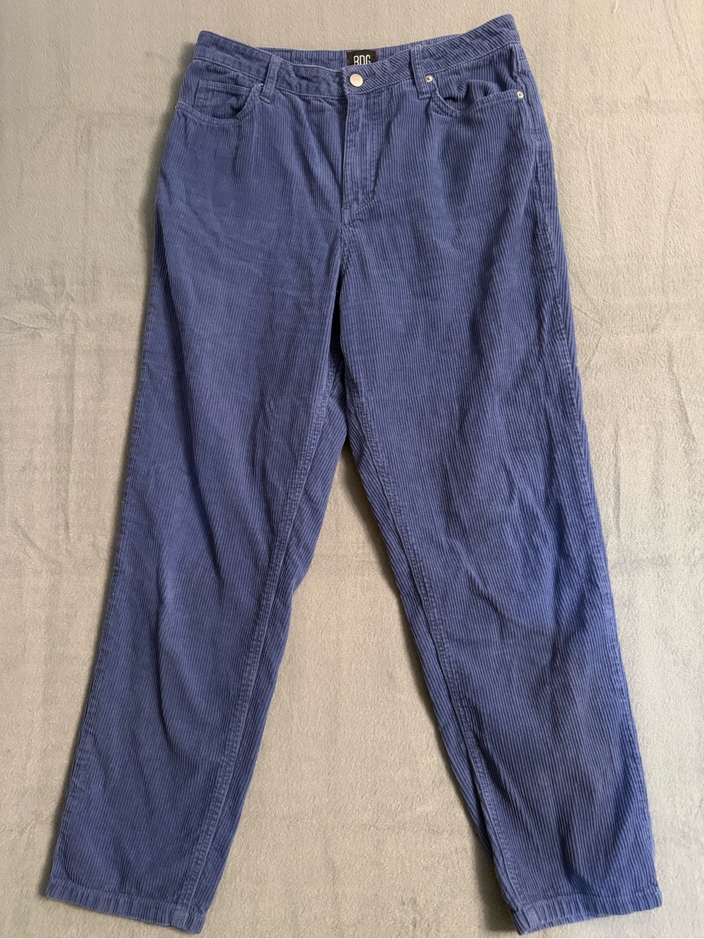 BDG Urban Outfitters Mom High Rise Corduroy Pants Dark Blue Wide Wale Size 31